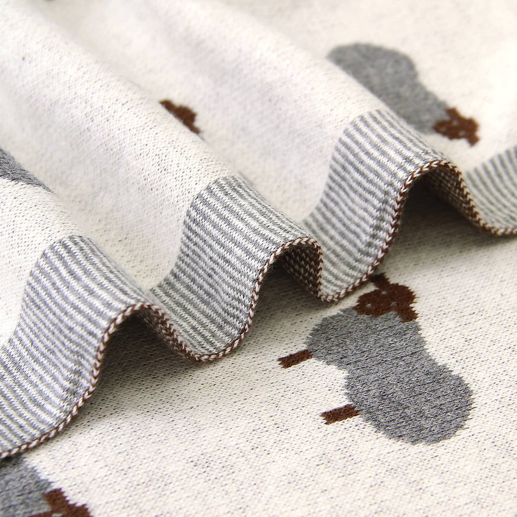 100% Luxury Cotton Swaddle Baby Blanket - Sheep Design
