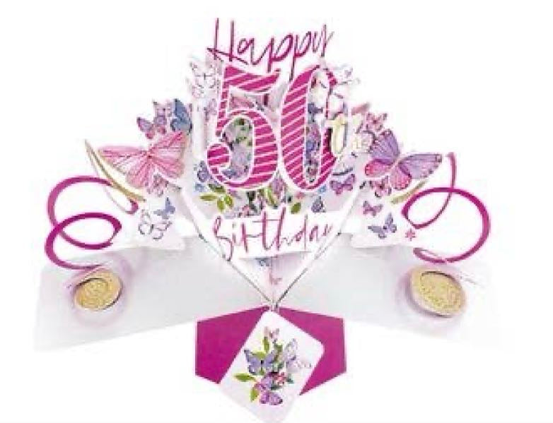 50th Birthday - Pop-Up Greeting Card - Second Nature