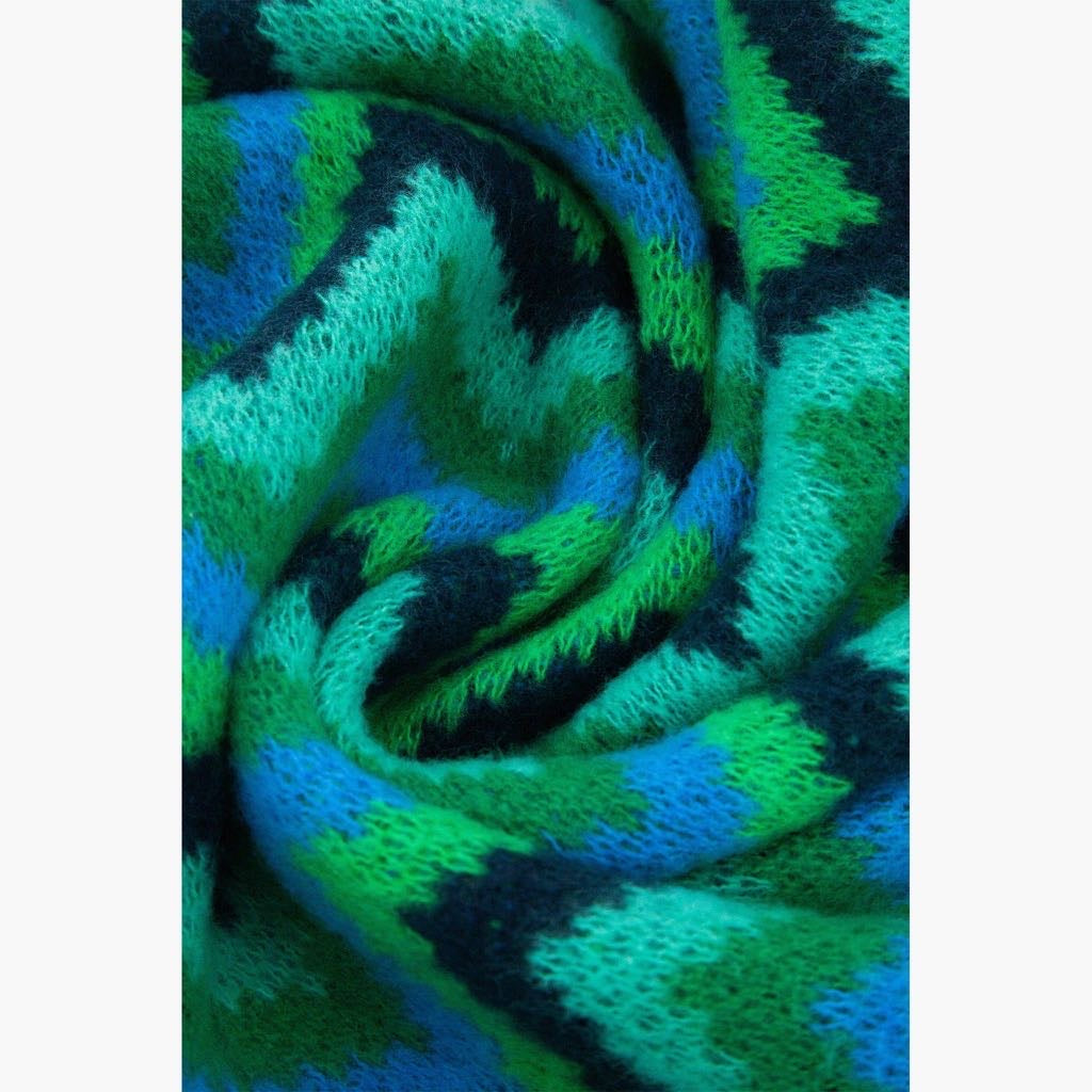 Blue/Green Zig-Zag Heavyweight Scarf