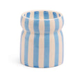 CABANA 6.5OZ/184G BLUE STRIPPED CERAMIC CANDLE - LOST AT SEA