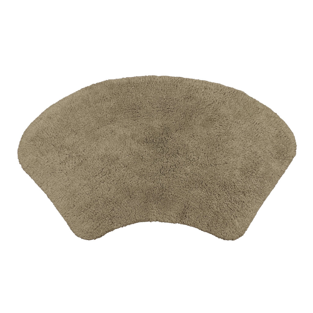 Curved Shower Mat - 100% Cotton Rounded Bath Mat in Mocha