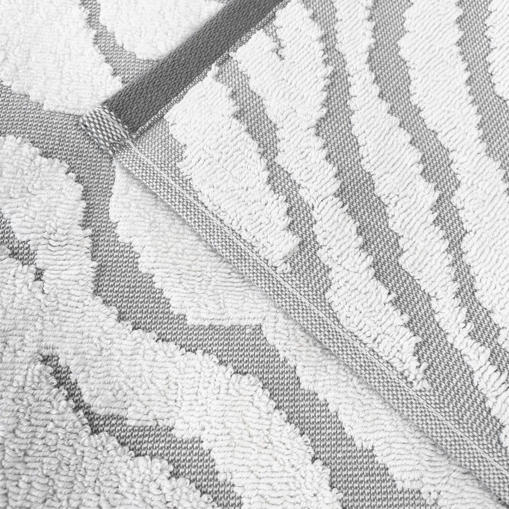 Zebra Print Sculpted Towels in Luxury Cotton - White/Grey