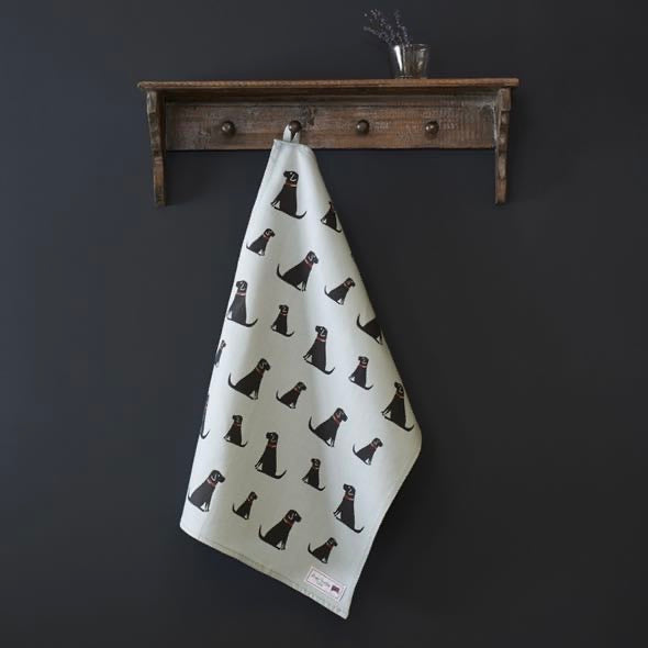 Black Labrador Tea cotton teatowel