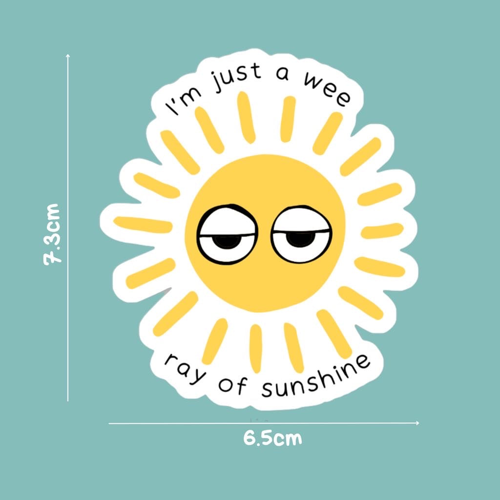WEE RAY OF SUNSHINE SARCASTIC STICKER-Parful stuff
