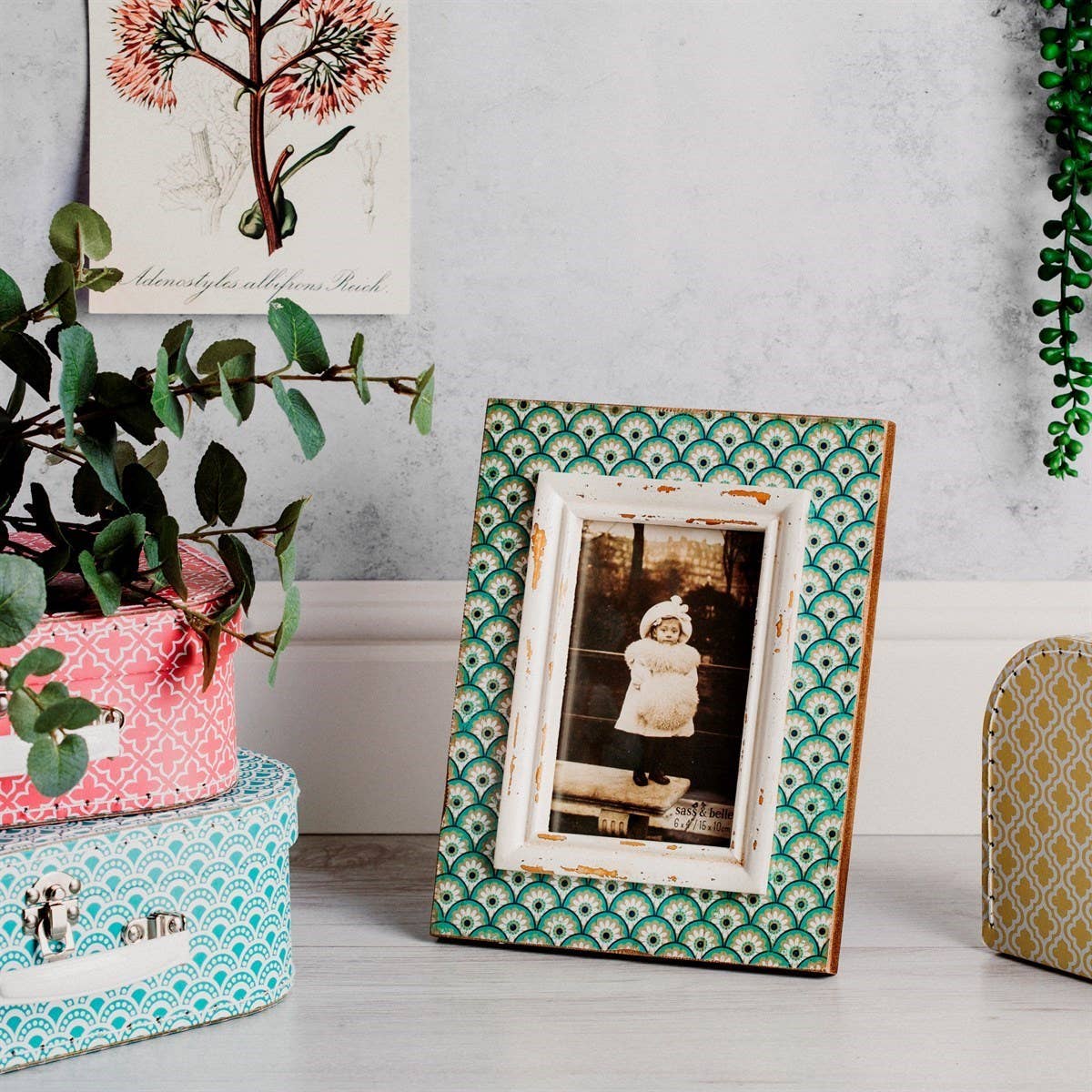 Boudoir Stamp Photo Frame-Aqua - Sass & Belle