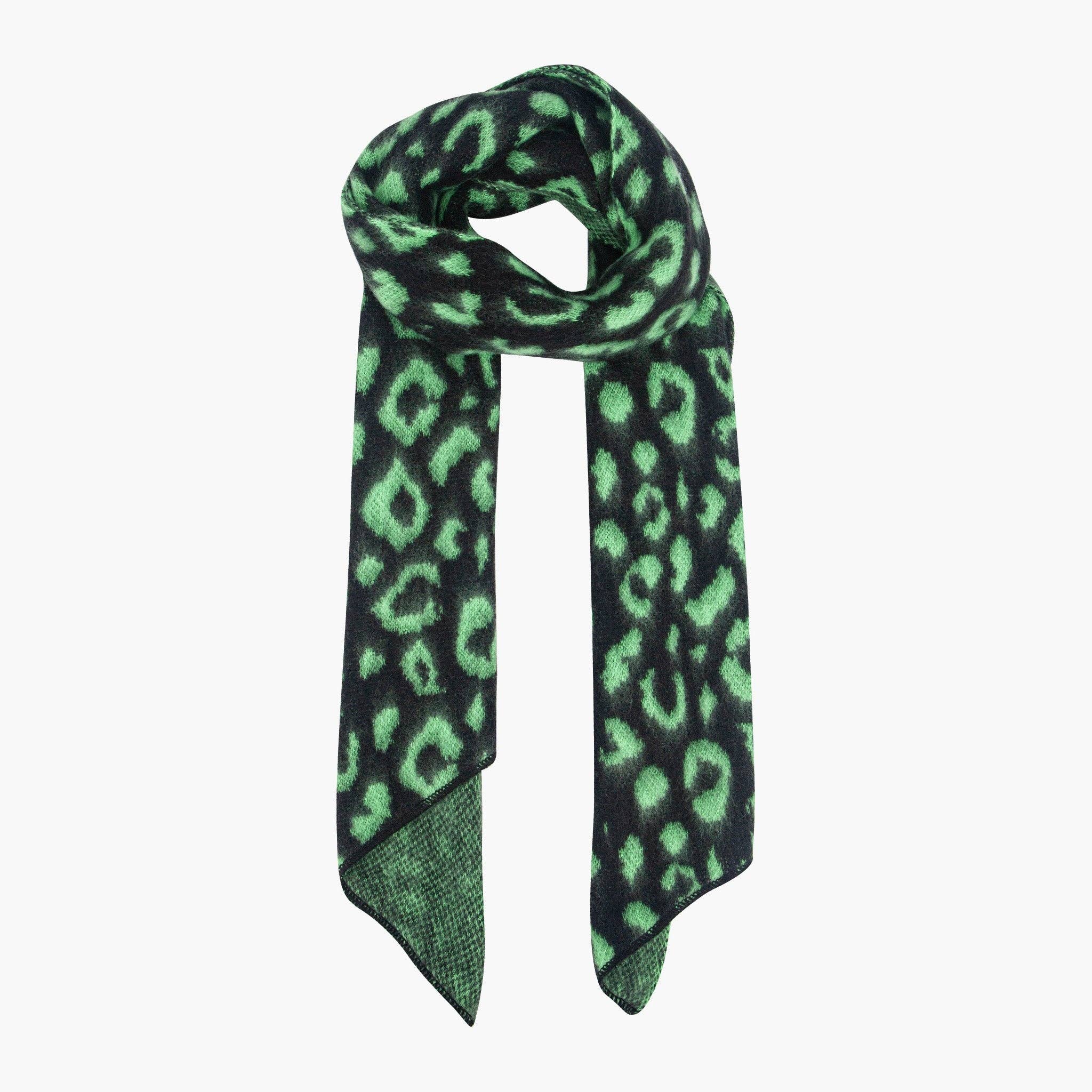 Black/Lime Leopard Heavyweight Scarf