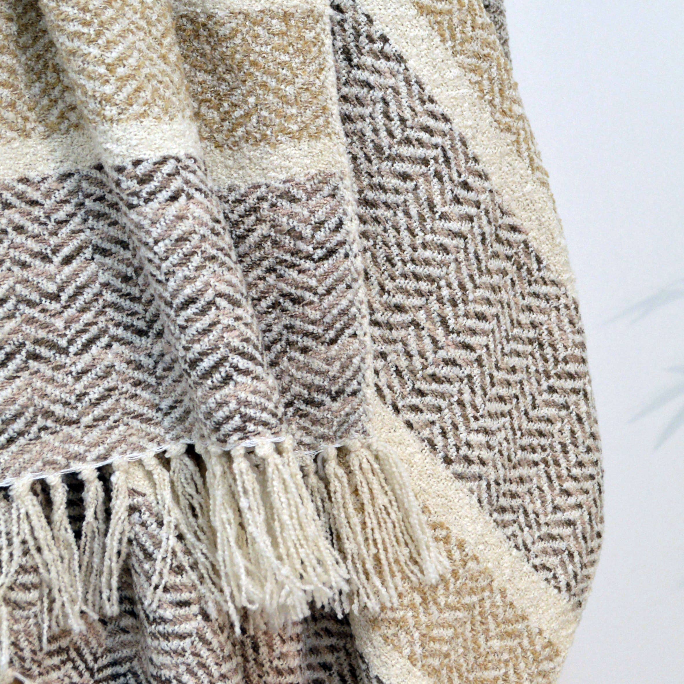 Savannah Herringbone Throw Blanket - 100% Recycled Materials