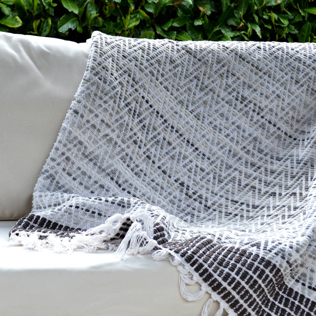 Arizona Zig Zag Heavyweight Herringbone Throw Blankets