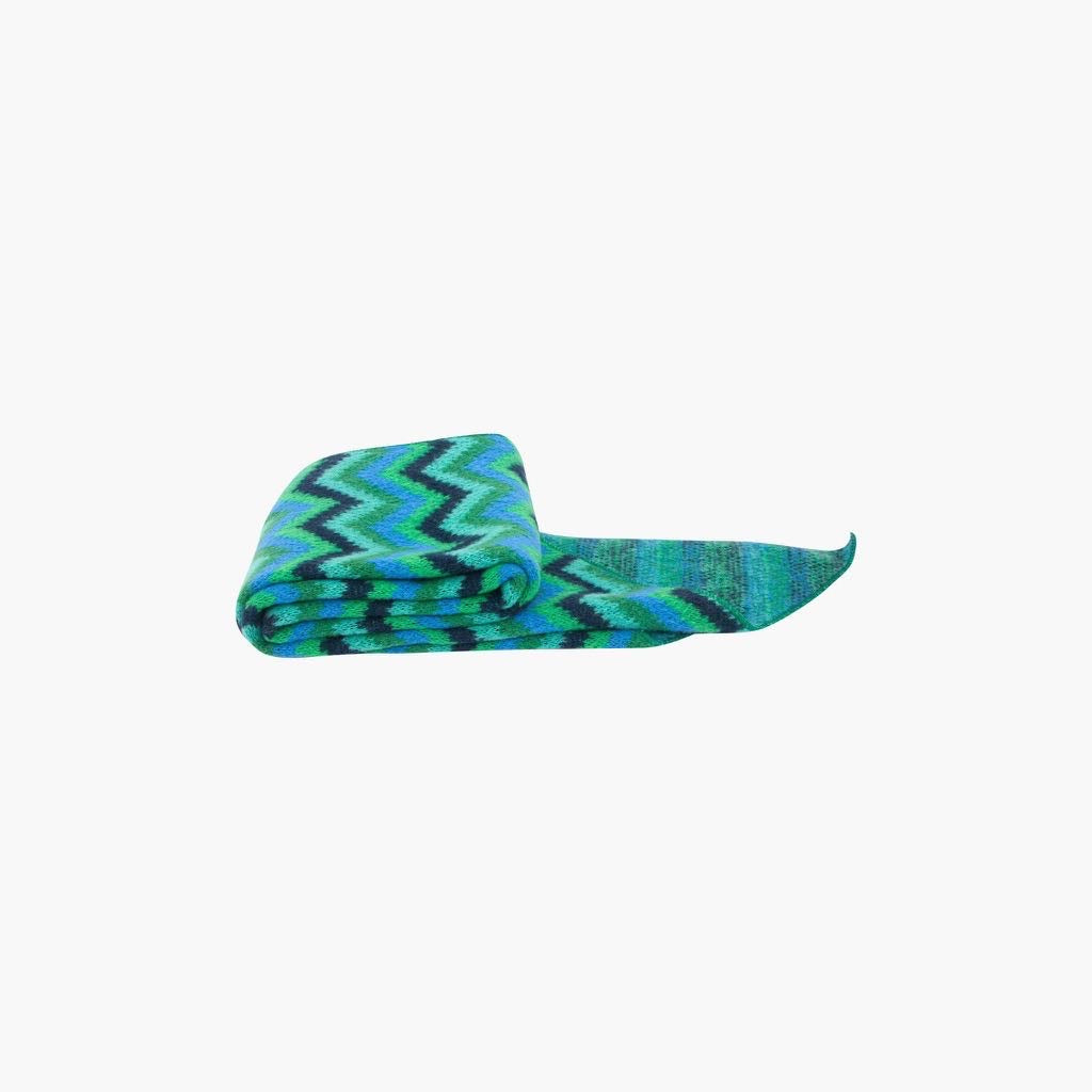 Blue/Green Zig-Zag Heavyweight Scarf