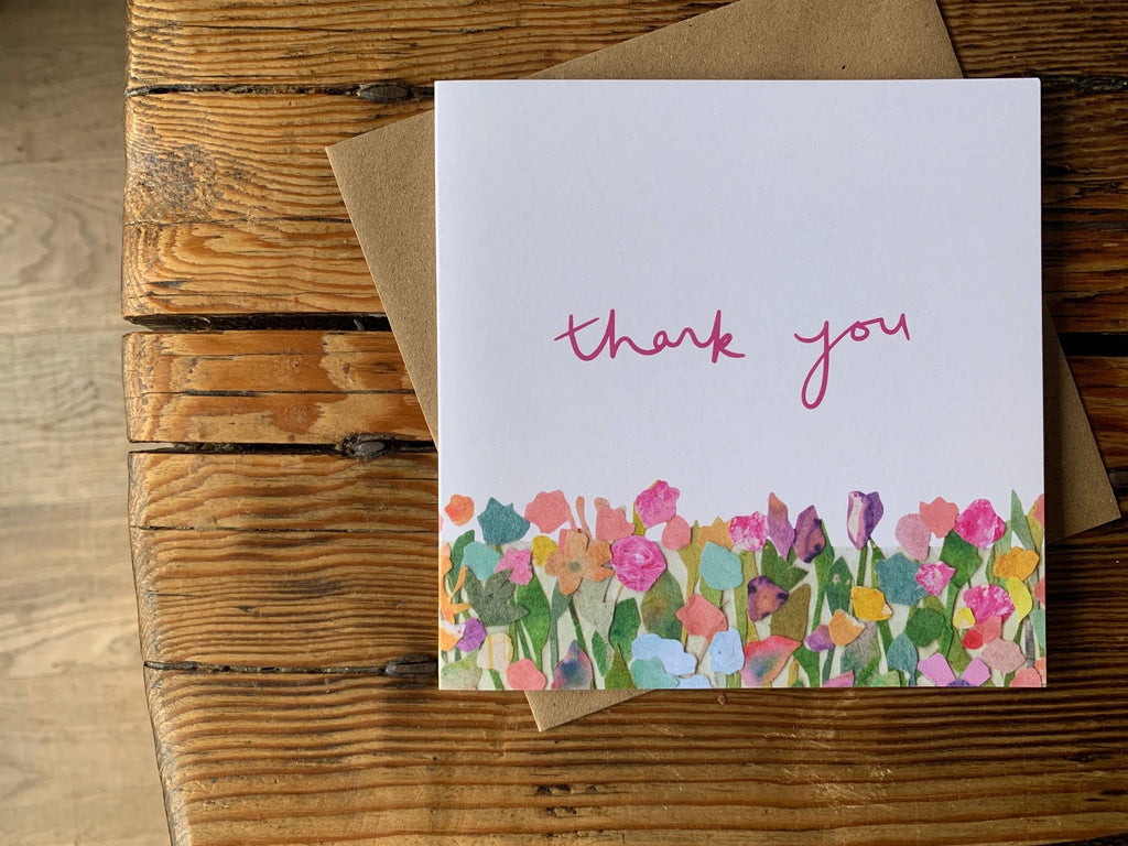 Thank you card, Thank you multi flowers