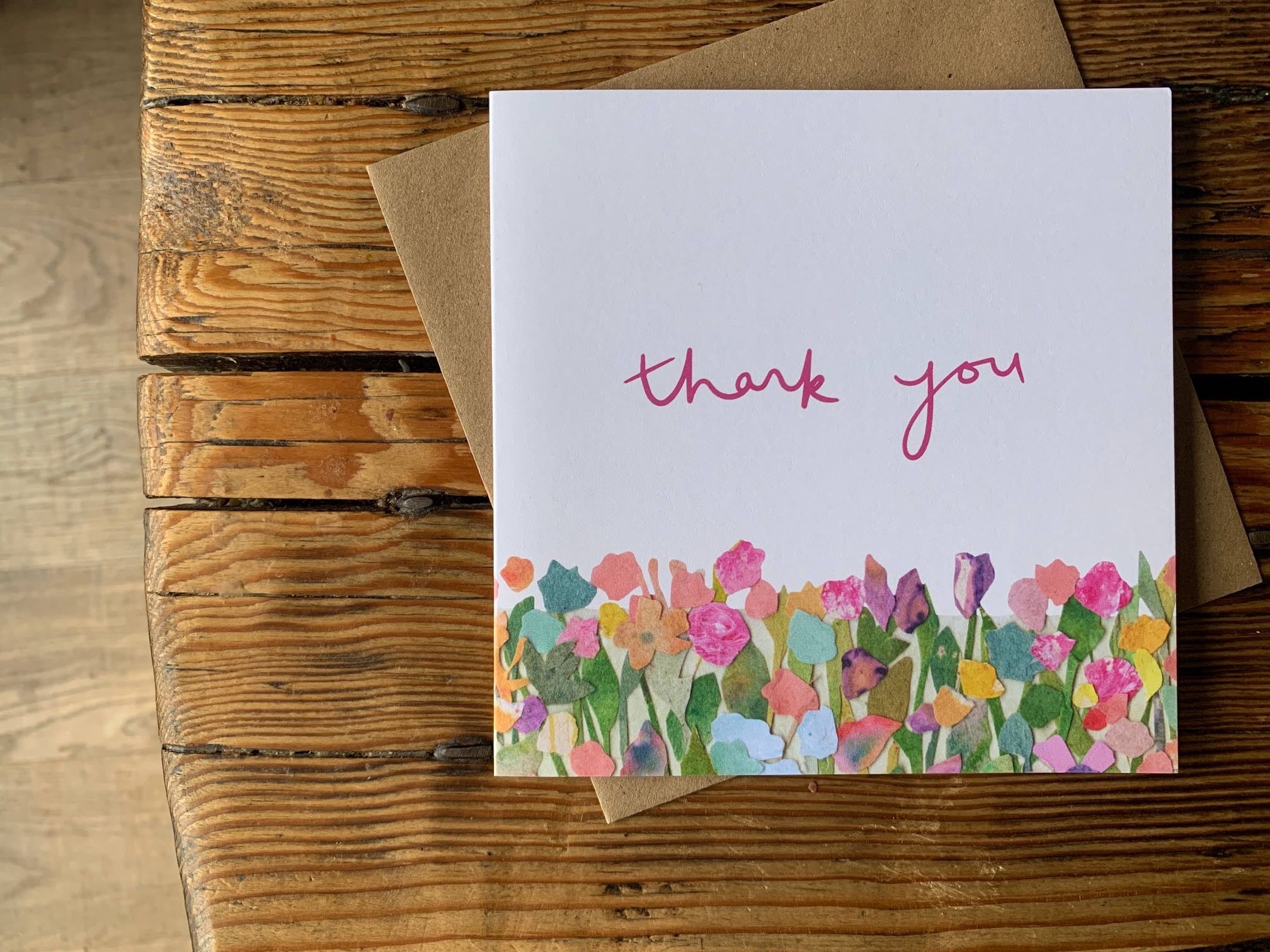 Thank you card, Thank you multi flowers