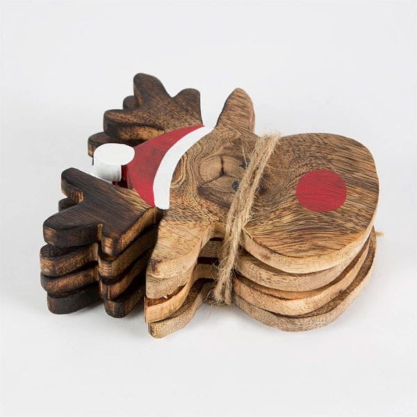 Rudolph the Reindeer Coasters - Set of 4 - Sass & Belle