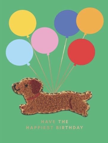 Dog Birthday Card – Have the Happiest Birthday | Cute Balloons Card
