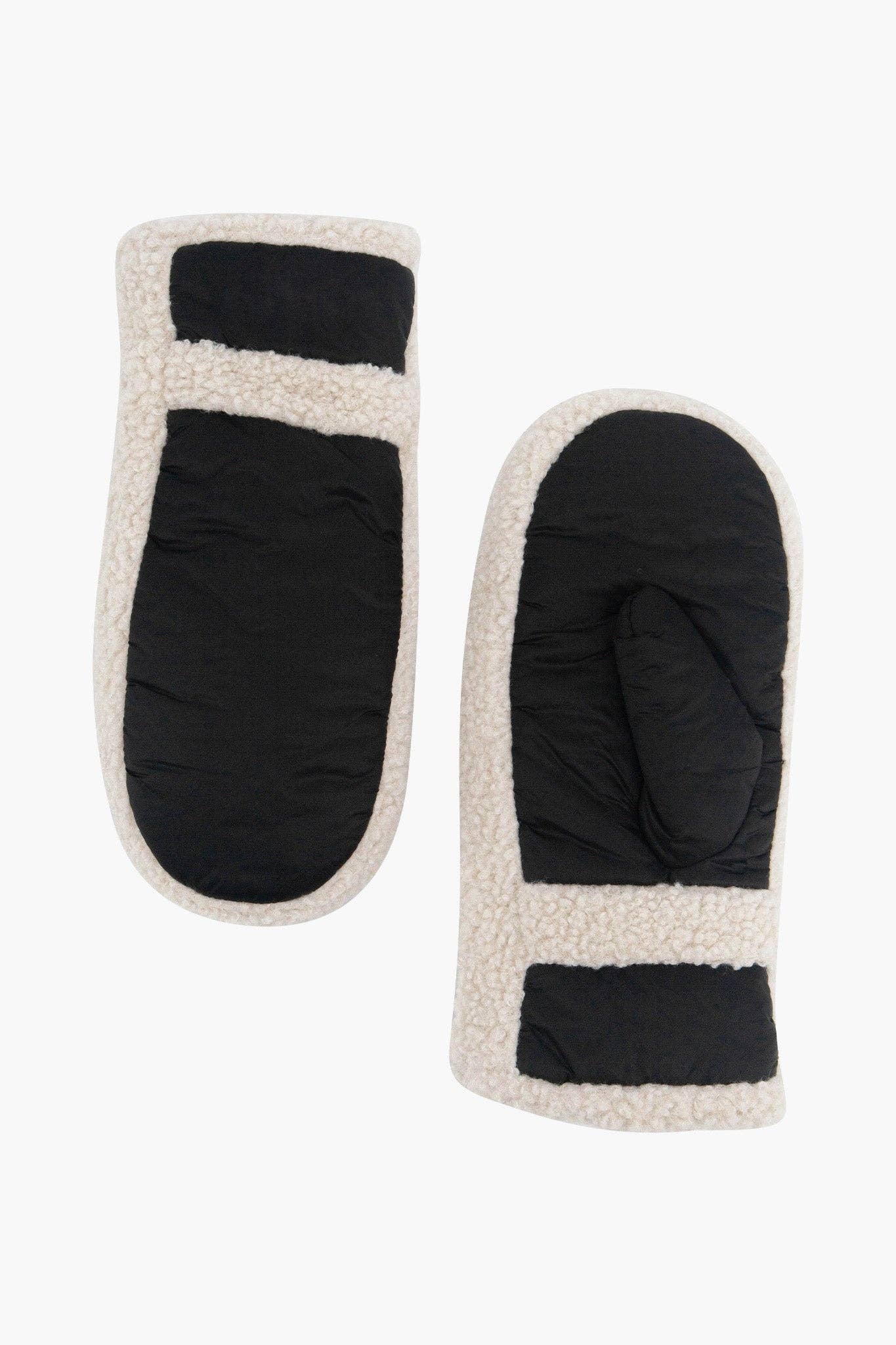 Black Borg Trim Mittens