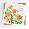Granny With love on your birthday card, daffodils