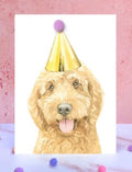 Ruby Cockapoo Pompom Birthday Card