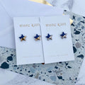 Dark Blue Star Ceramic Studs-WhiteRain Wholesale