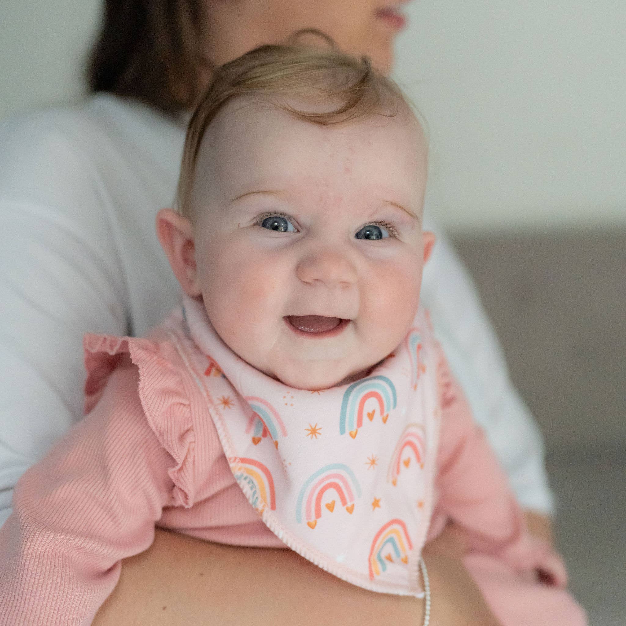 Ziggle Rainbow Bandana Bib | Soft Baby Girl Dribble Bib