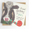 Funny Birthday card, party 'til the cows come home