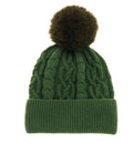 Women's Cable Pom Beanie Hat - Various Colours