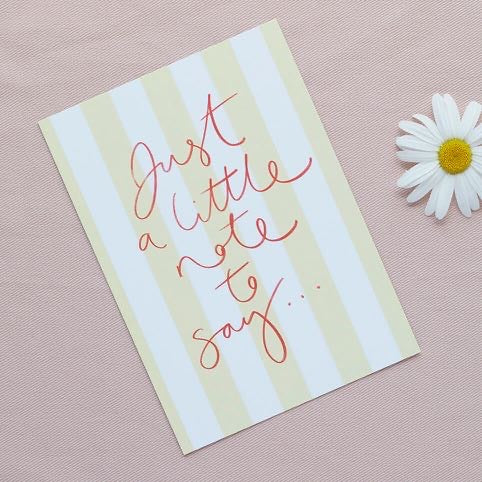 “Just a little note to say”- Deckchair Stripe Postcard-Oh Squirrel