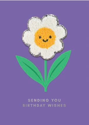 Birthday Wishes Card with Removable Flower Patch | Decopatch
