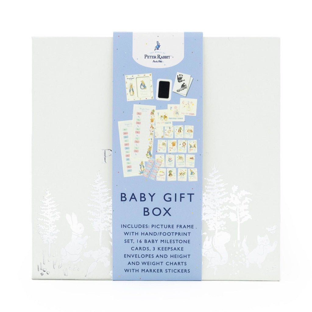 Peter Rabbit Baby Gift Box - Keepsake Frame, Milestone Cards & Handprint Kit