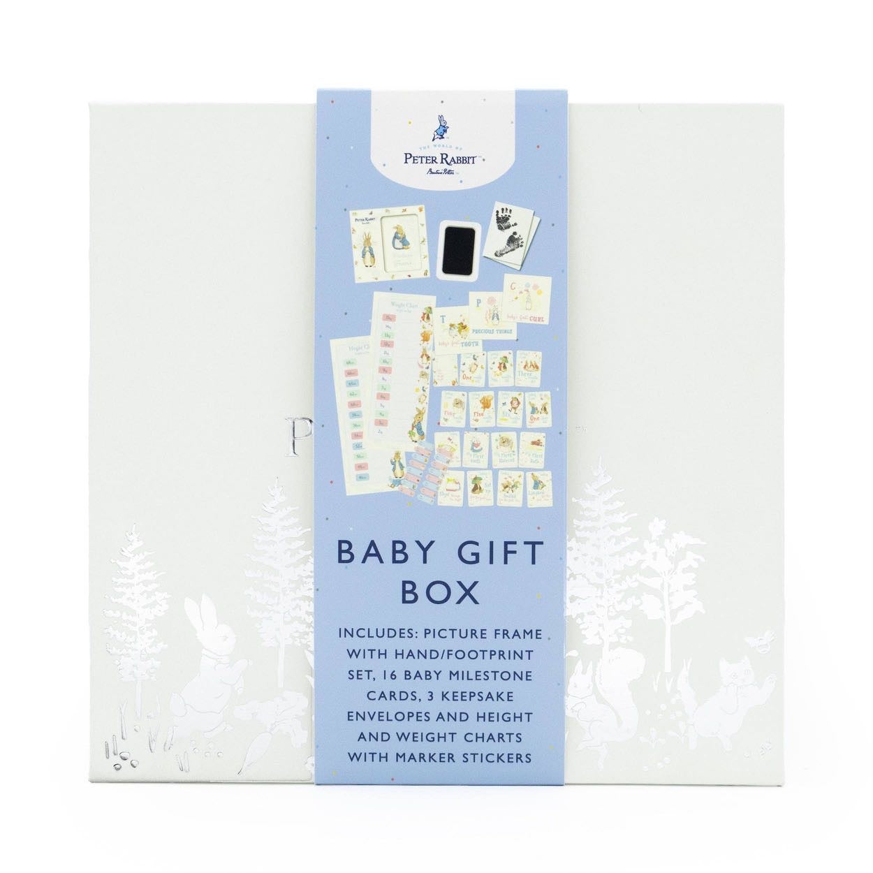 Peter Rabbit Baby Gift Box - Keepsake Frame, Milestone Cards & Handprint Kit