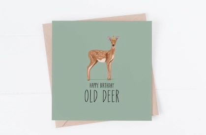Happy Birthday Old Deer card 