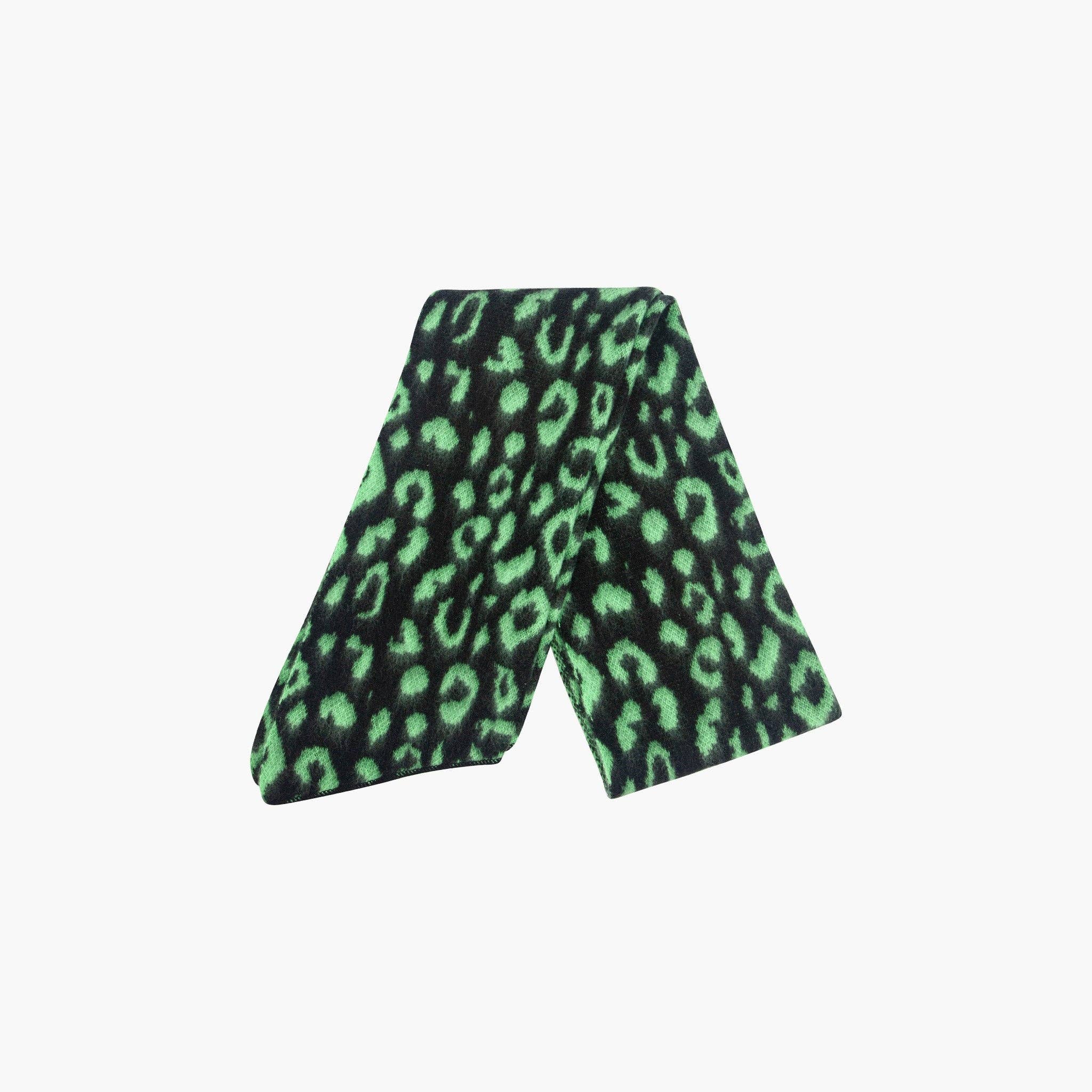Black/Lime Leopard Heavyweight Scarf