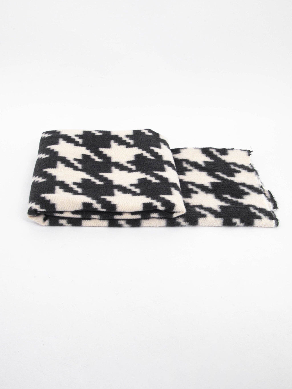 Black & Cream Houndstooth Midweight Scarf