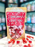 Shrimply Love You Sweet Bag 400gI Shrimply Love You sweet pouch valentines sweets gift
