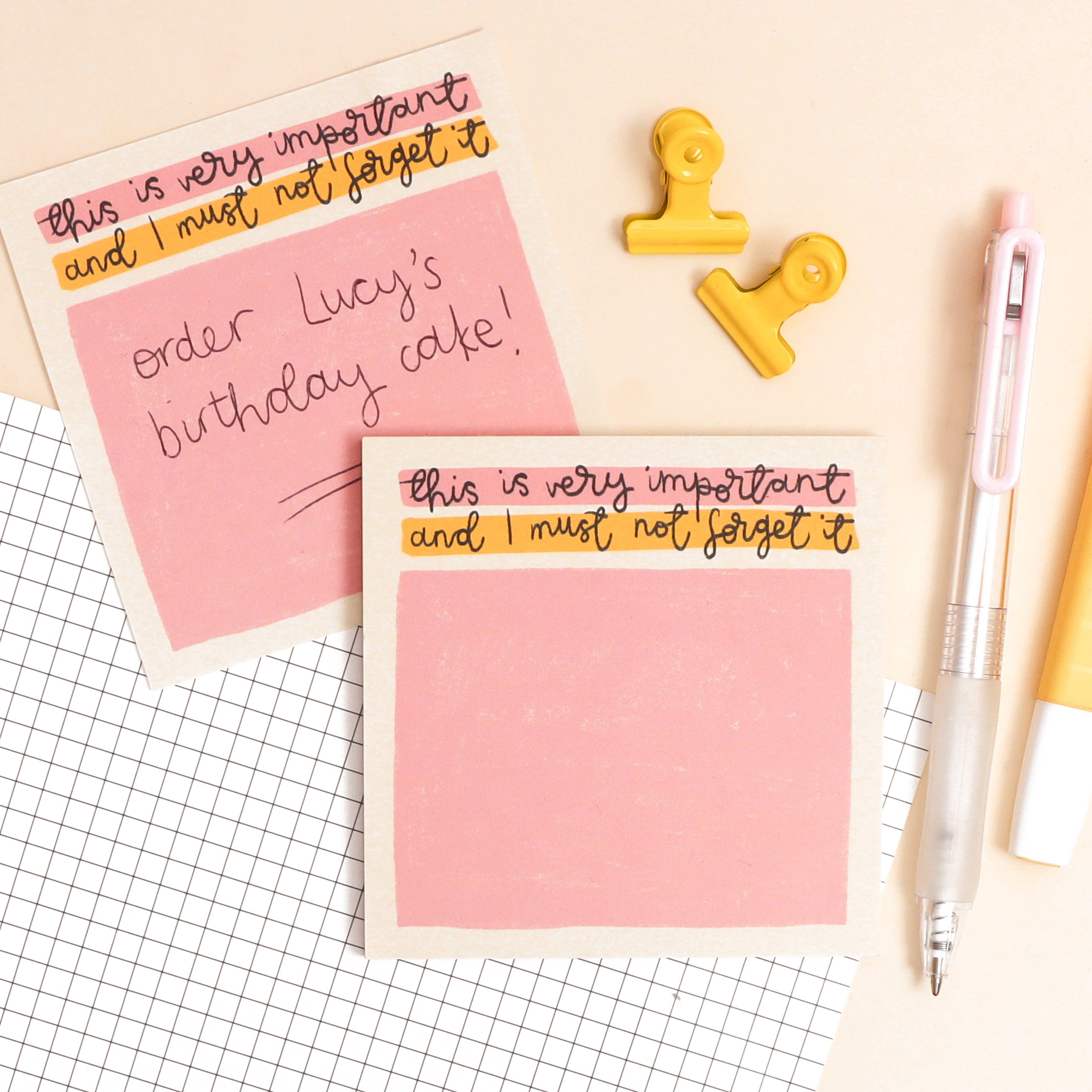 Memo pad - this is very important