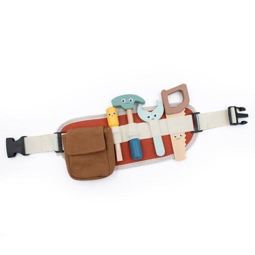 Jumini wooden tool belt role play set with toy tools for children aged 3 years+