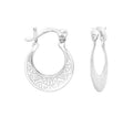 Sterling Silver Patterned Ear Hoops