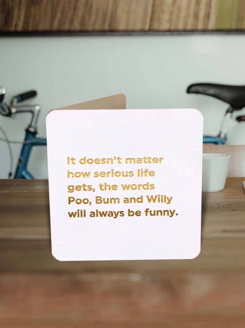 Poo Bum Willy Funny Birthday/Greetings Card