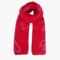 Zuri Red/Pink Sketched hearts Heavyweight Scarf- Sarta