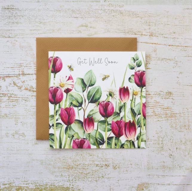 Floral Get Well Soon Card