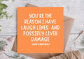Laugh Lines & Liver Damage Funny Birthday Card-Highgrove Cards