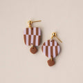 Warp Drop Earrings - Lilac & Chocolate - Pepper You
