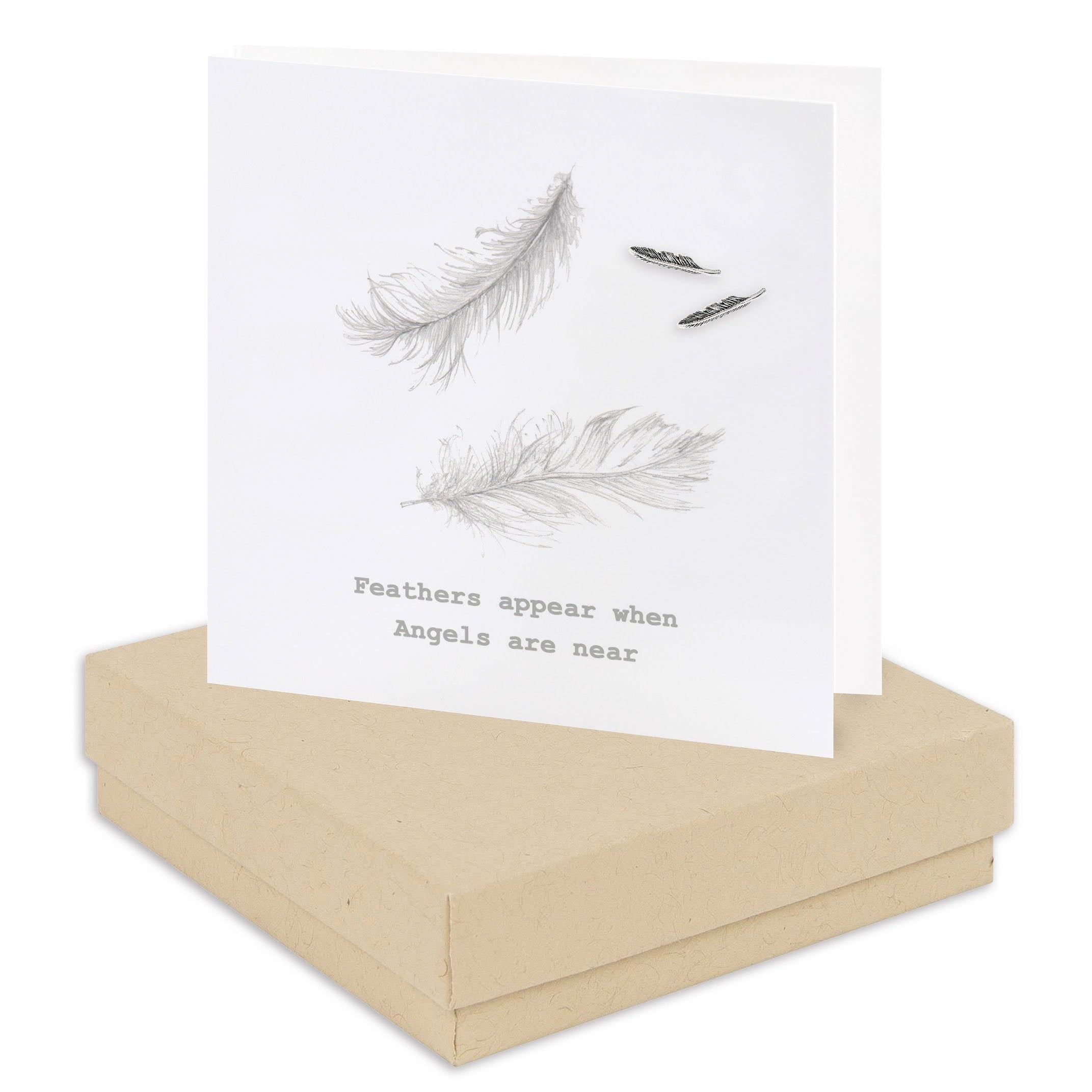 Sterling Silver Stud Earrings | Elegant Feather Studs With Stylish Gift Box