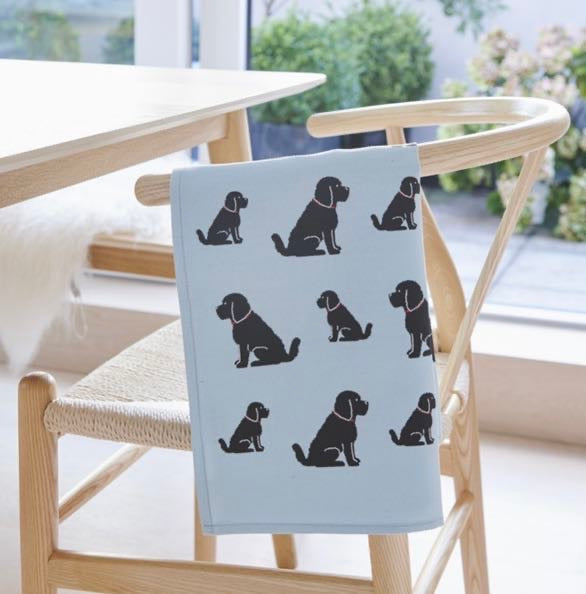 black Cockapoo tea towel
