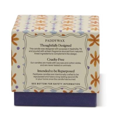 TULIP ORANGE AND BLUE GLASS SOY CANDLE - GARDEN & GROVE - GIFT FOR HER