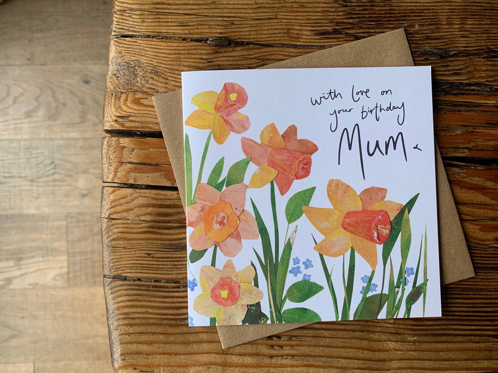 Mum birthday card, daffodils