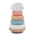 Sweet pastel wooden cloud wobbly stacker for ages 1+. A gorgeous toddler toy that builds fine motor skills—perfect for first birthdays.