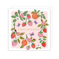 HAPPY BIRTHDAY CARD STRAWBERRIES BUTTERFLIES AND FLOWERS