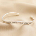 Adjustable Organic Meaningful Silver Mum Bangle