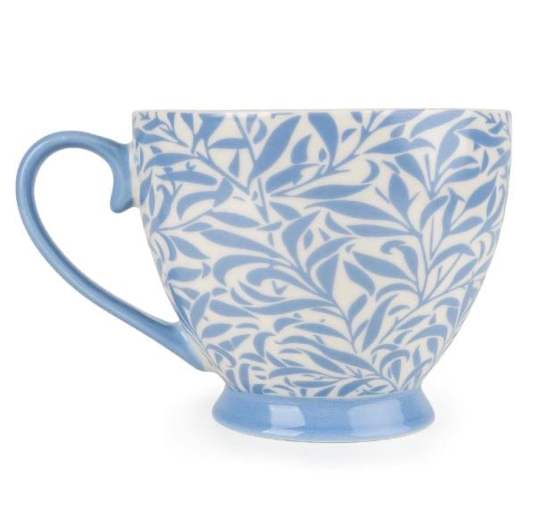 Jeff Banks Footed Mug – Leafy Trellis Blue
