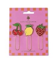 Cute Fruit Enamel Paper Clips – Set of 3 Bookmark & Planner Clips