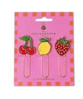 Cute Fruit Enamel Paper Clips – Set of 3 Bookmark & Planner Clips